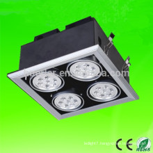 High quality hot sell epistar chip 85-265V AC 4 head 4x3x1 LED 12w led grille light 12w